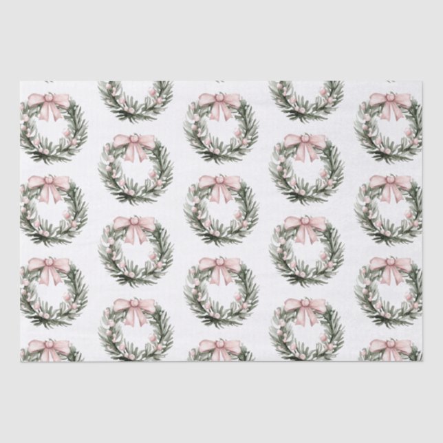 Papier Mousseline Verre verte rose de Noël (Recto)