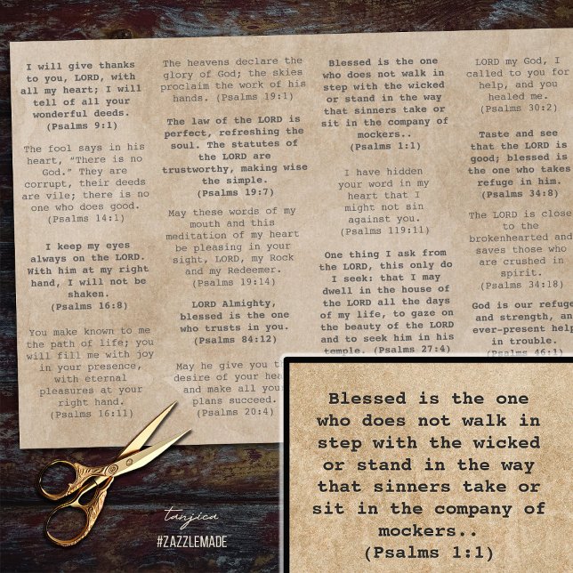 Papier Mousseline Versets de Psaume pour Journaux de la Bible de la  (Créateur téléchargé)