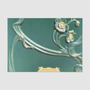 Papier Mousseline Vert, Art nouveau, belle époque, travail du bois,