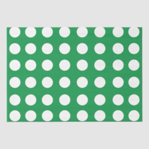 Papier Mousseline Vert blanc Polka Dot Classic Élégant