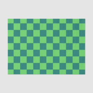 Papier Mousseline Vert bleu À damiers En vichy Motif