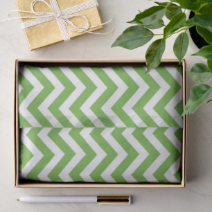 Papier Mousseline Vert de printemps et chevron blanc mariage anniver