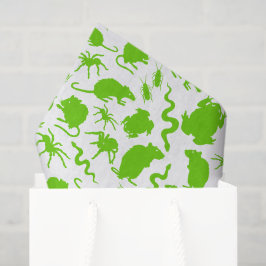 Papier Mousseline Vert Déplaisant crâne Critère Rats Motif d'horreur