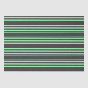 Papier Mousseline Vert et charbon de bois cinq bandes motif