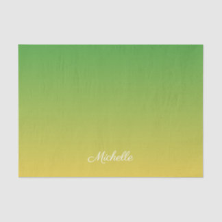 Papier Mousseline Vert et jaune foncé personnalisé