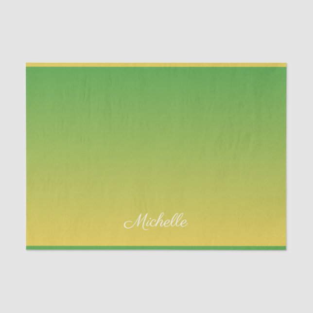 Papier Mousseline Vert et jaune foncé personnalisé (Recto)