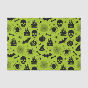 Papier Mousseline Vert et noir de motif de Halloween