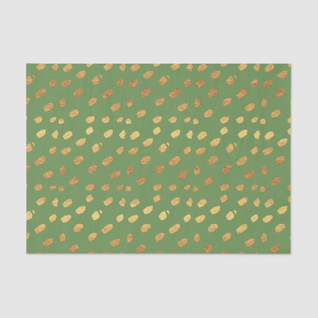 Papier Mousseline Vert et Or (Recto)
