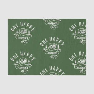 Papier Mousseline Vert forestier minimaliste Un campeur heureux