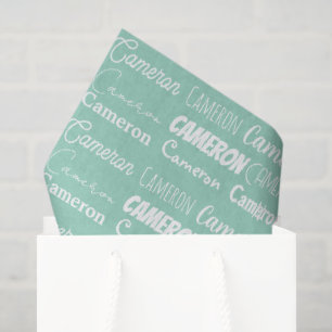 Papier Mousseline Vert Menthe Mousseux Anniversaire Nom Personnalisé