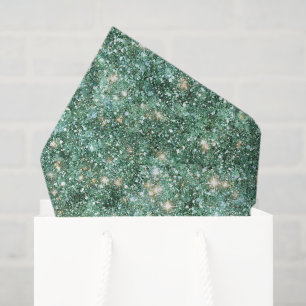 Papier Mousseline Vert Or Pailleté Anniversaire Glamour
