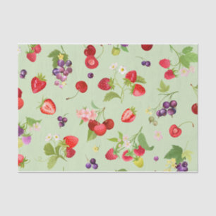 Papier Mousseline Vert pastel aux fruits mélangés