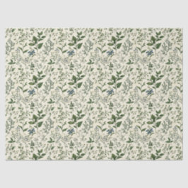 Papier Mousseline Vert sage botanique Cottagecore Anniversaire Lui E