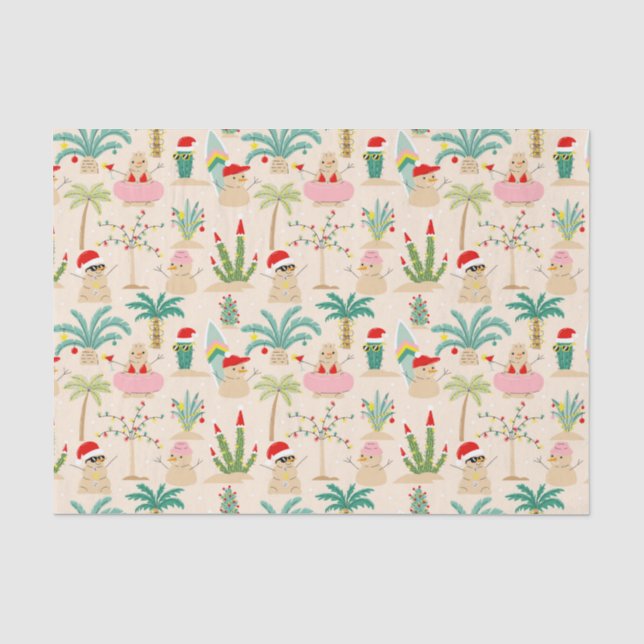 Papier Mousseline Vibes de vacances tropicales Motif de Noël (Recto)