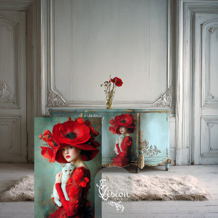 Papier Mousseline Vibrant Affections Coquelicots Portrait & Chat 