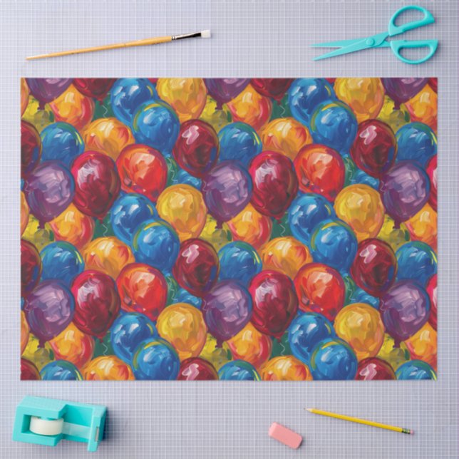 Papier Mousseline Vibrant Balloons  (Artisanat)