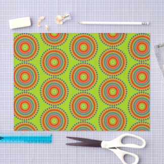 Papier Mousseline Vibrant Boho Concentric Mandala Pattern