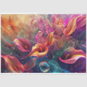 Papier Mousseline Vibrant Calla Lillie Translucide Bubble Decoupage