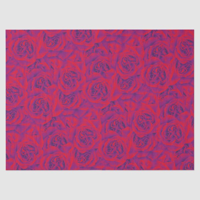 Papier Mousseline Vibrant Rose Flowers Pattern (Recto)