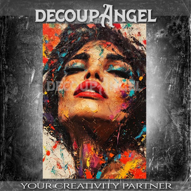 Papier Mousseline Vibrant Sensuel Femme Pop Art - Découpage Vert (Créateur téléchargé)