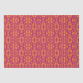 Papier Mousseline Vibrant violet orange mosaïque ethnique géométriqu