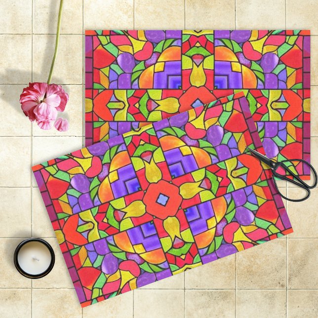 Papier Mousseline Vibrant Vitrage Vibrant Vitre Volet Artisanat colo (Créateur téléchargé)