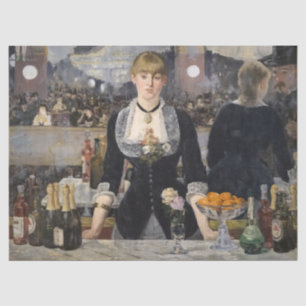 Papier Mousseline Victorian Barmaid Girl at Folies Bergere, France