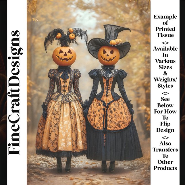 Papier Mousseline Victorian Steampunk Citrouilles Dames AL4 Découpag (Créateur téléchargé)