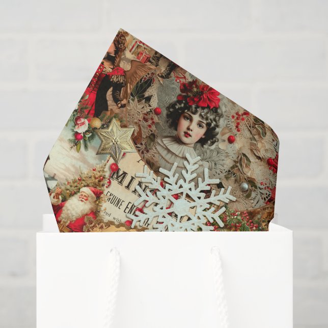 Papier Mousseline Victorian Yuletide Treasures Collage (Sac cadeau)