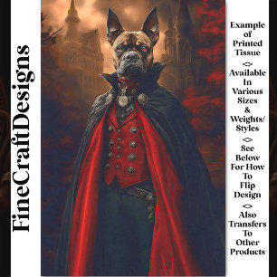Papier Mousseline Victorien Gothique Bouledogue Chien Vampire BV6 Dé