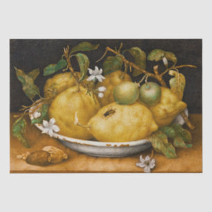 Papier Mousseline Vie morte avec le bol de citrons et volez Garzoni