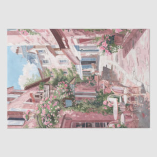 Papier Mousseline Vieille ruelle charmante d'un café français