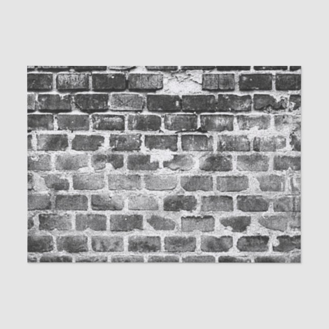 Papier Mousseline Vieille texture patinée grise de mur de briques (Recto)