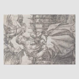 Papier Mousseline Vierge Marie couronnée par deux anges par Durer