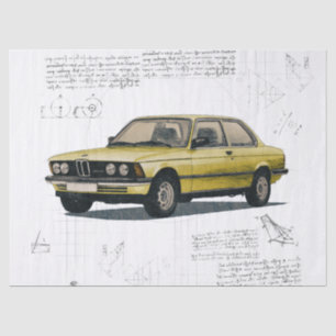 Papier Mousseline Vieux BMW voiture découpage classique