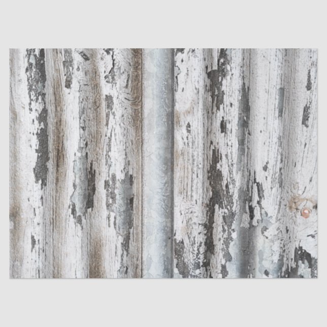 Papier Mousseline Vieux mur de peinture ébréché en métal ondulé (Recto)