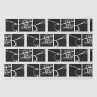 Papier Mousseline Vieux Trumpet Noir et Blanc modèle pour les musici
