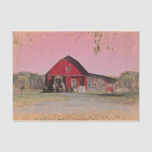 Papier Mousseline Vieux Vintage antiquité Rustic Red Grange