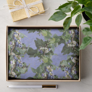 Papier Mousseline Vigne de Myrtille et Pervenche Couvrance Totale