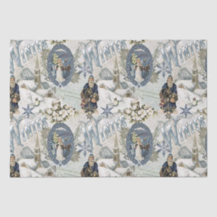Papier Mousseline Vignette Victorian Winter Blues