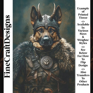 Papier Mousseline Viking allemand berger chien guerrier BS2 Découpag