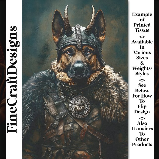 Papier Mousseline Viking allemand berger chien guerrier BS2 Découpag (Créateur téléchargé)