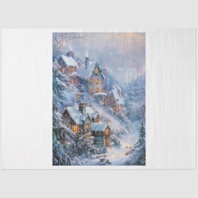 Papier Mousseline Village de rêve de Noël (Recto)