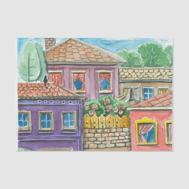 Papier Mousseline Ville de Doodle (Recto)