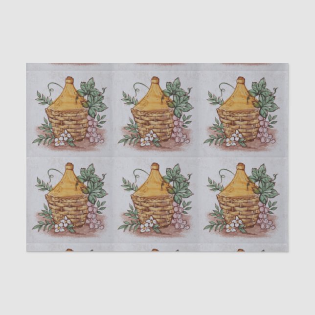 Papier Mousseline vin de raisin bouteille papier de tissu (Recto)