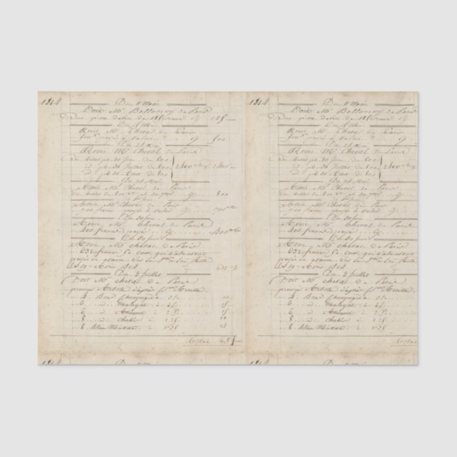 Papier Mousseline Vin français n° 02 (Recto)