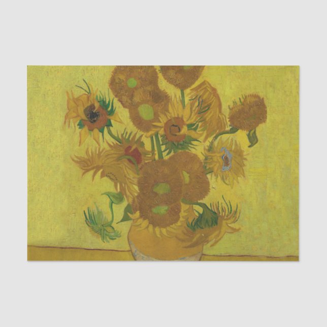 Papier Mousseline Vincent Van Gogh 15 Peinture de tournesols (Recto)