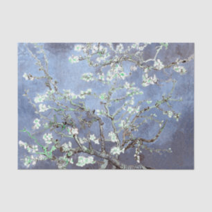 Papier Mousseline Vincent Van Gogh Almond Blossoms en acier bleu