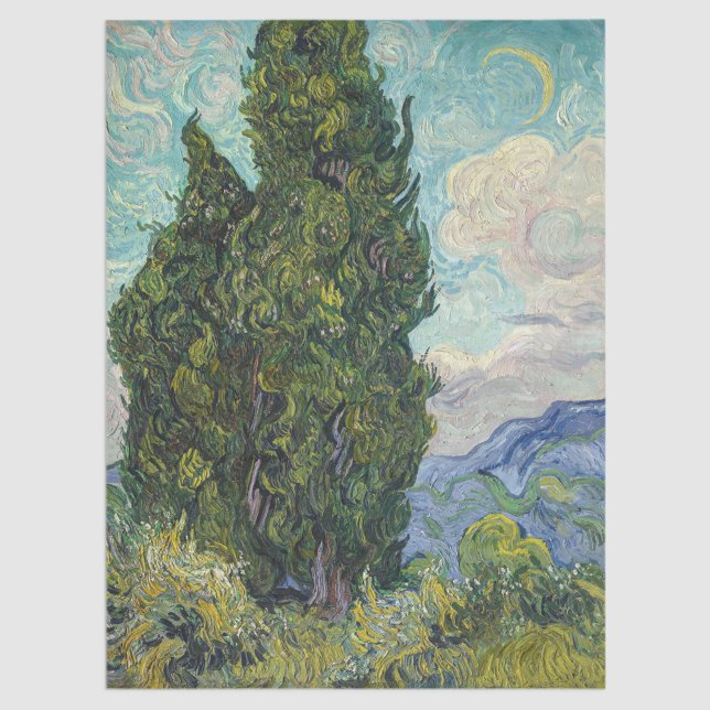 Papier Mousseline Vincent van Gogh - Cyprès (Créateur téléchargé)