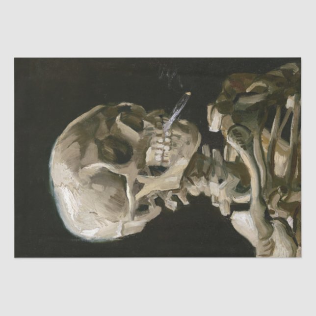 Papier Mousseline Vincent Van Gogh Fumer Skeleton Decoupage (Recto)